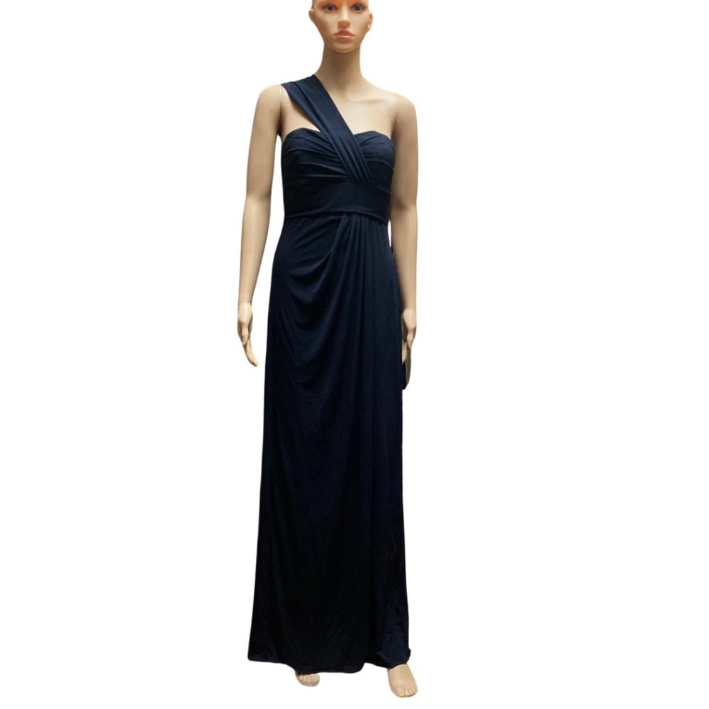 Amsale Navy Grecian Style Bridesmaid Gown SZ 4